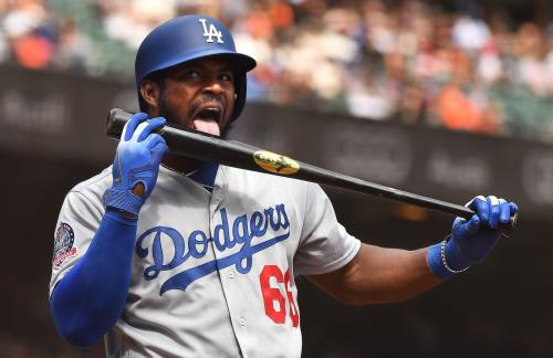 Yasiel Puig explains kissing his hitting coach